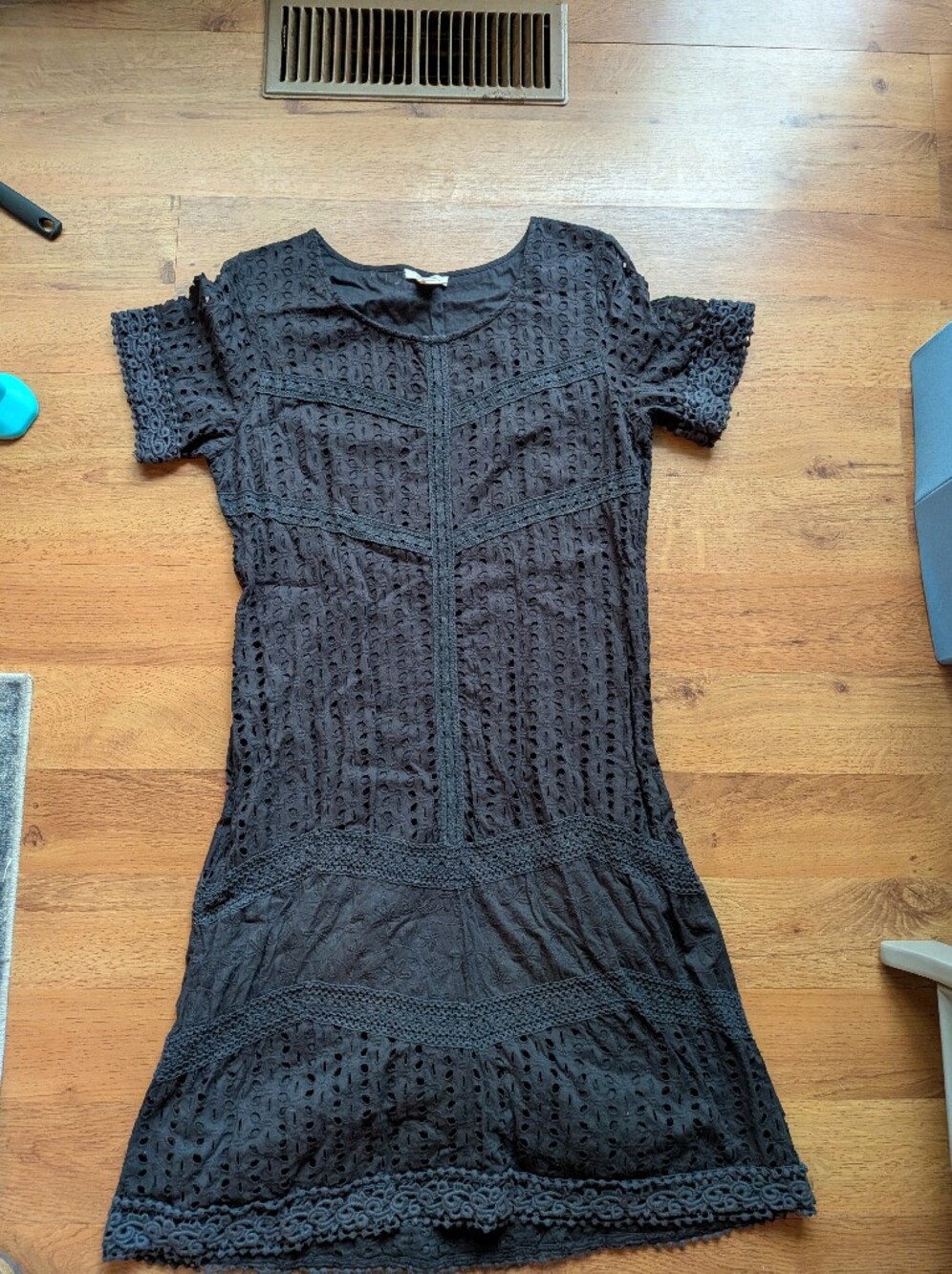 Sundance Black Eyelet Mini Dress